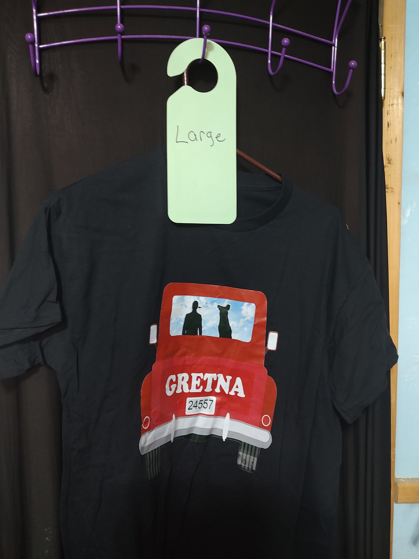 Gretna vintage red truck black t-shirt large Clearance sale