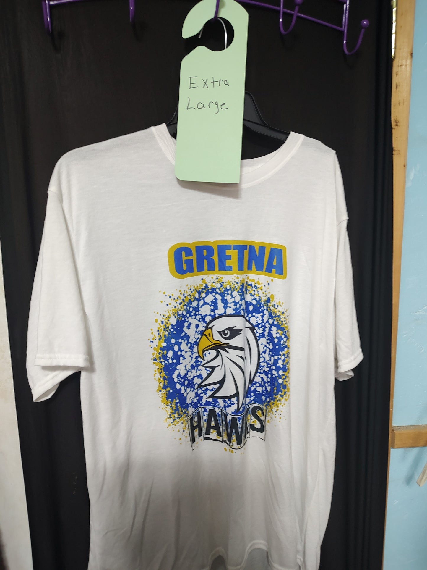 Gretna Hawks white splatter t-shirt extra large Clearance sale