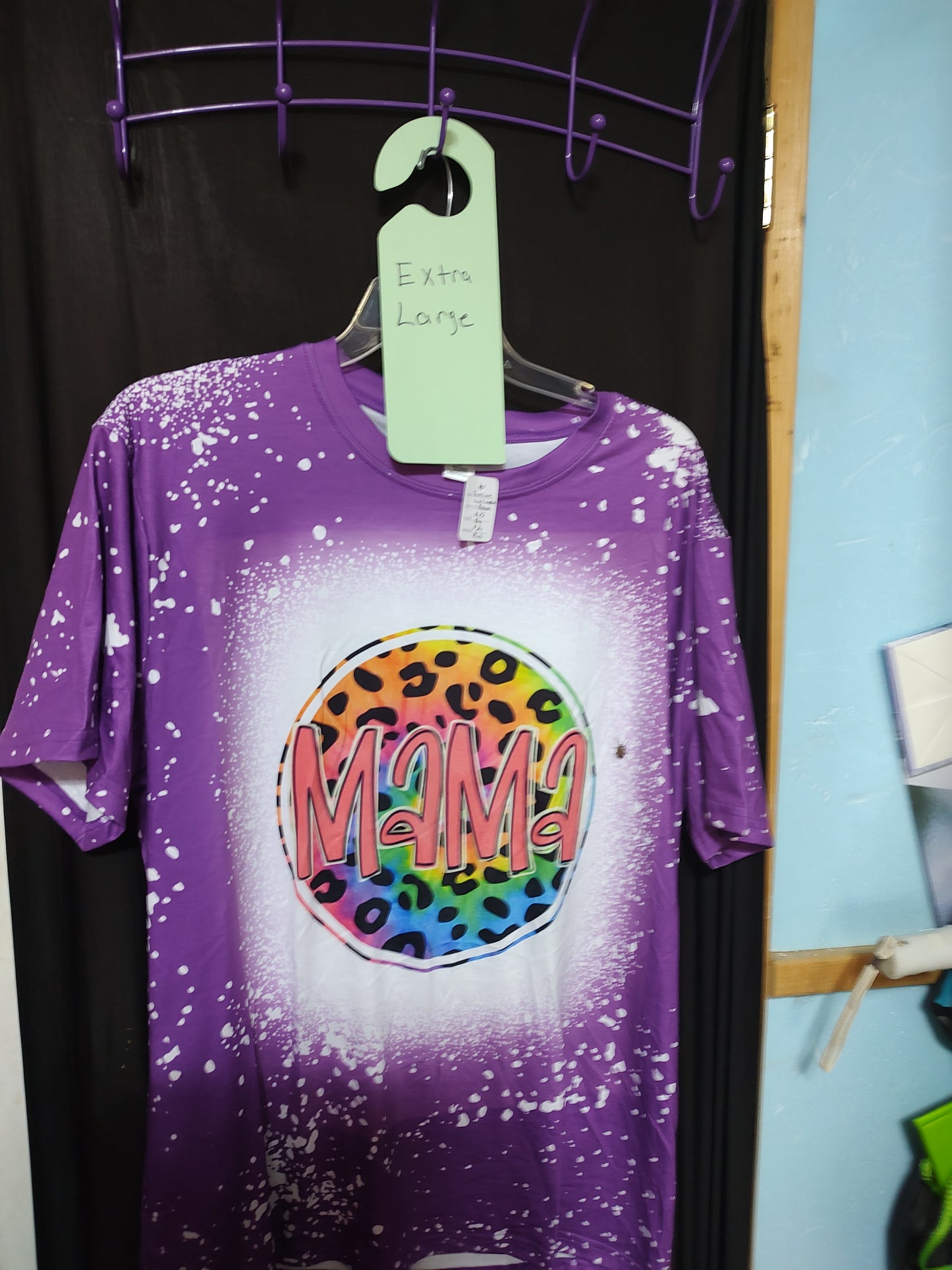 Leopard Mama premium bleached purple extra large t-shirt clearance sale