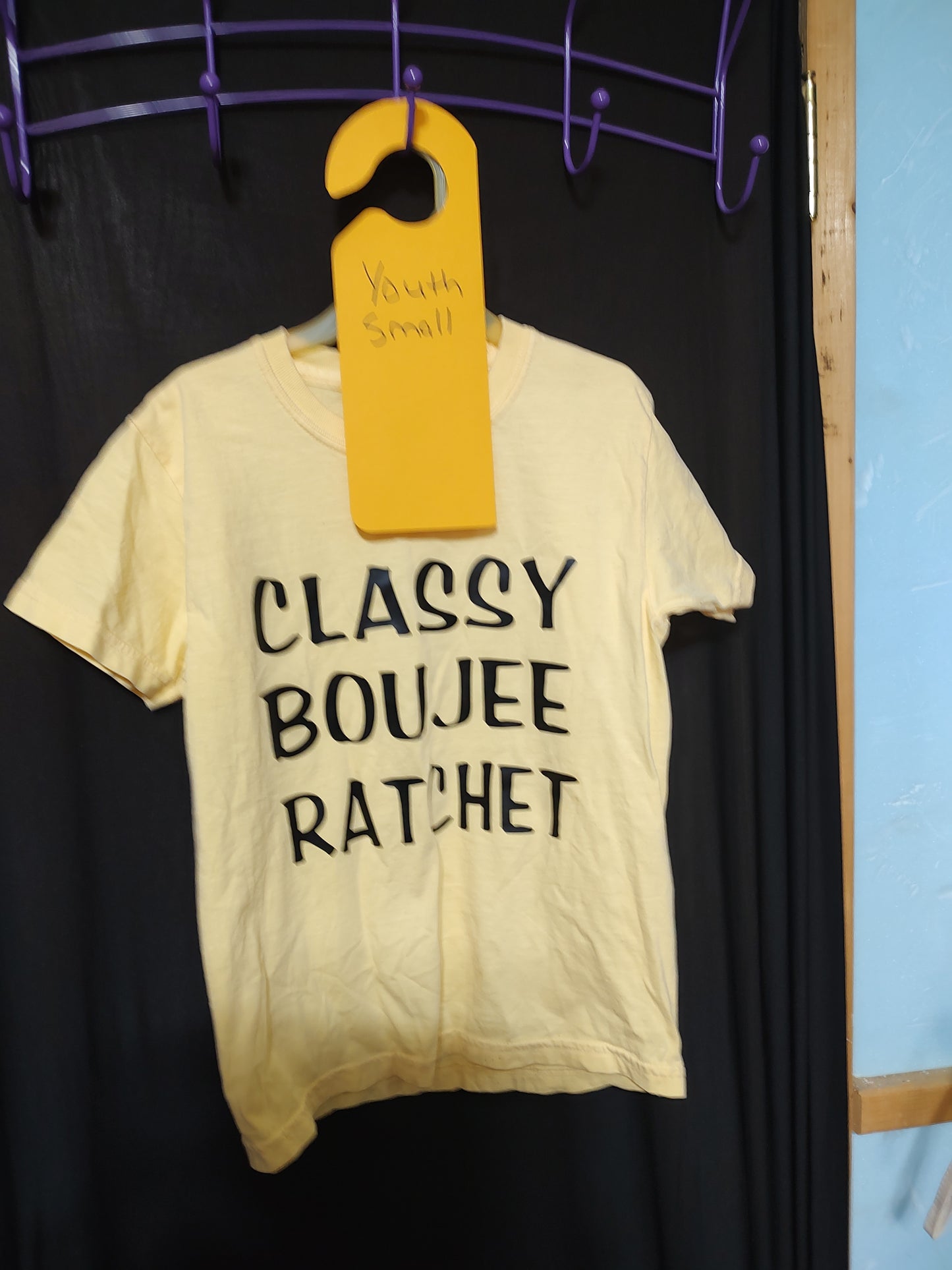 Classy Boujee Ratchet youth small yellow t-shirt clearance sale