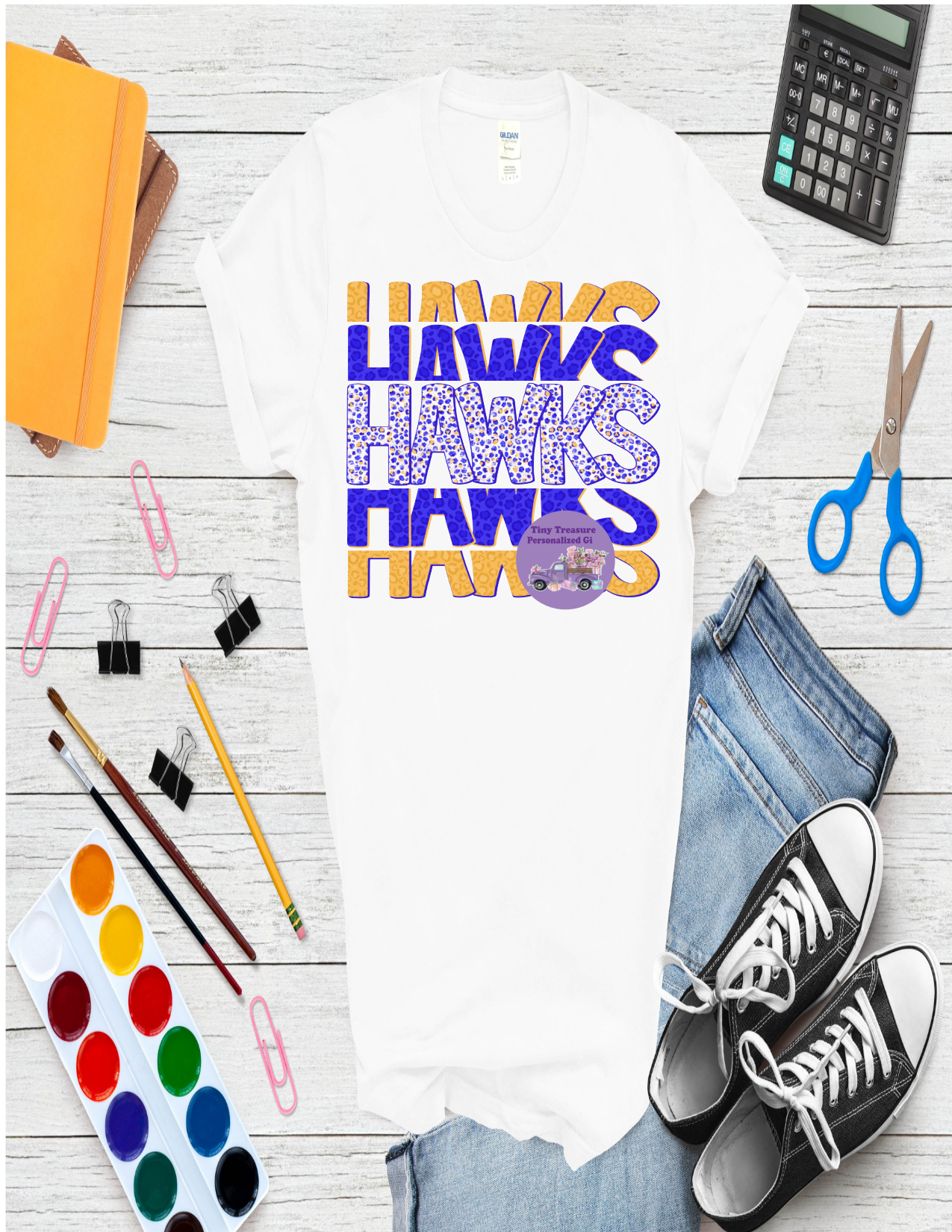 Gretna Hawks Hawk stacked hawks t-shirt