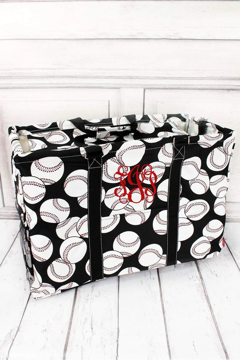 Baseball Oversized utility basket tote bag