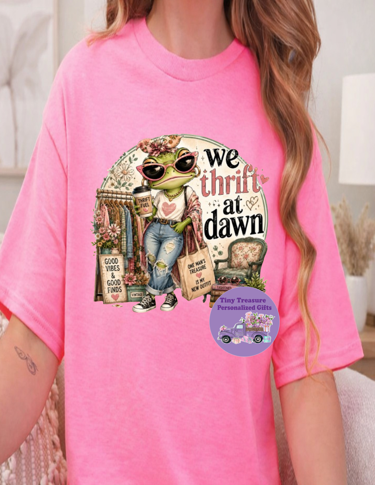 We thrift at dawn t-shirt