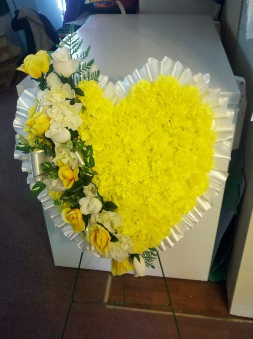 Heart memorial funeral arrangement