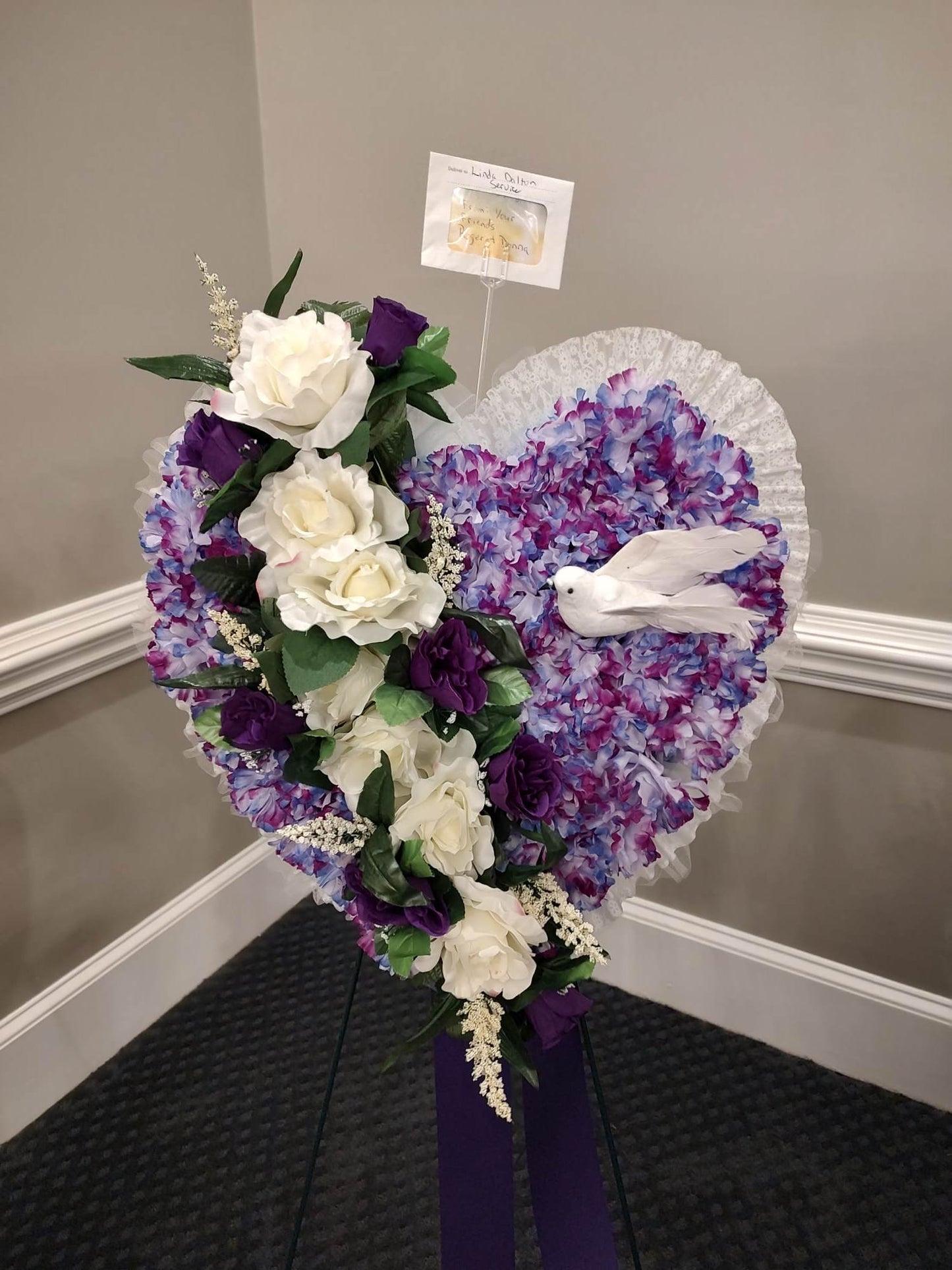 Heart memorial funeral arrangement