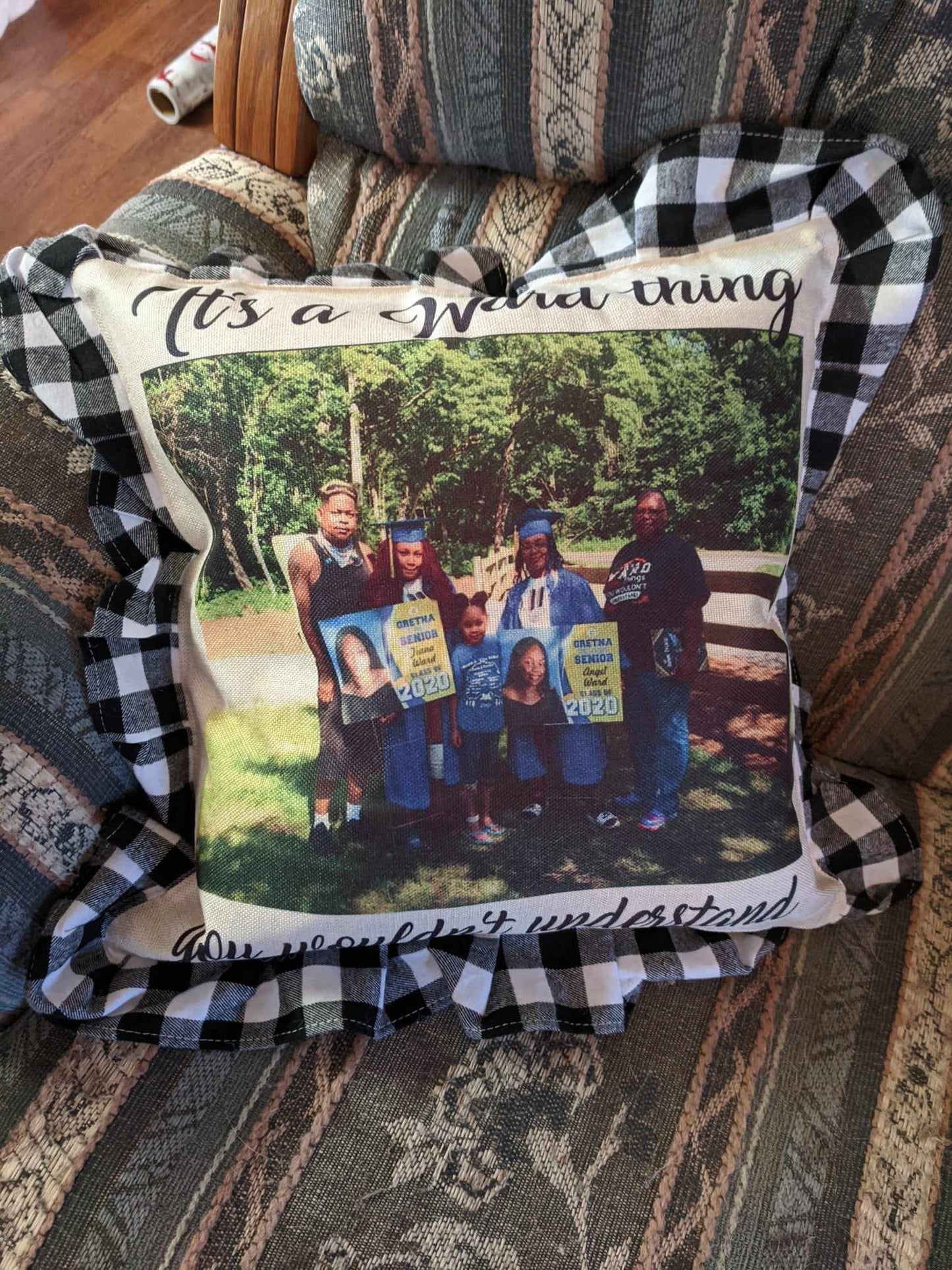 Buffalo plaid photo pillow cover