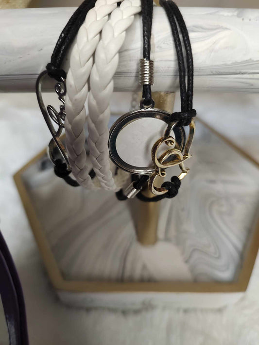 Heart leather infinity love photo bracelet