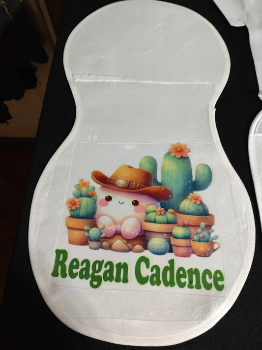 Personalized baby burp cloth with any theme and name