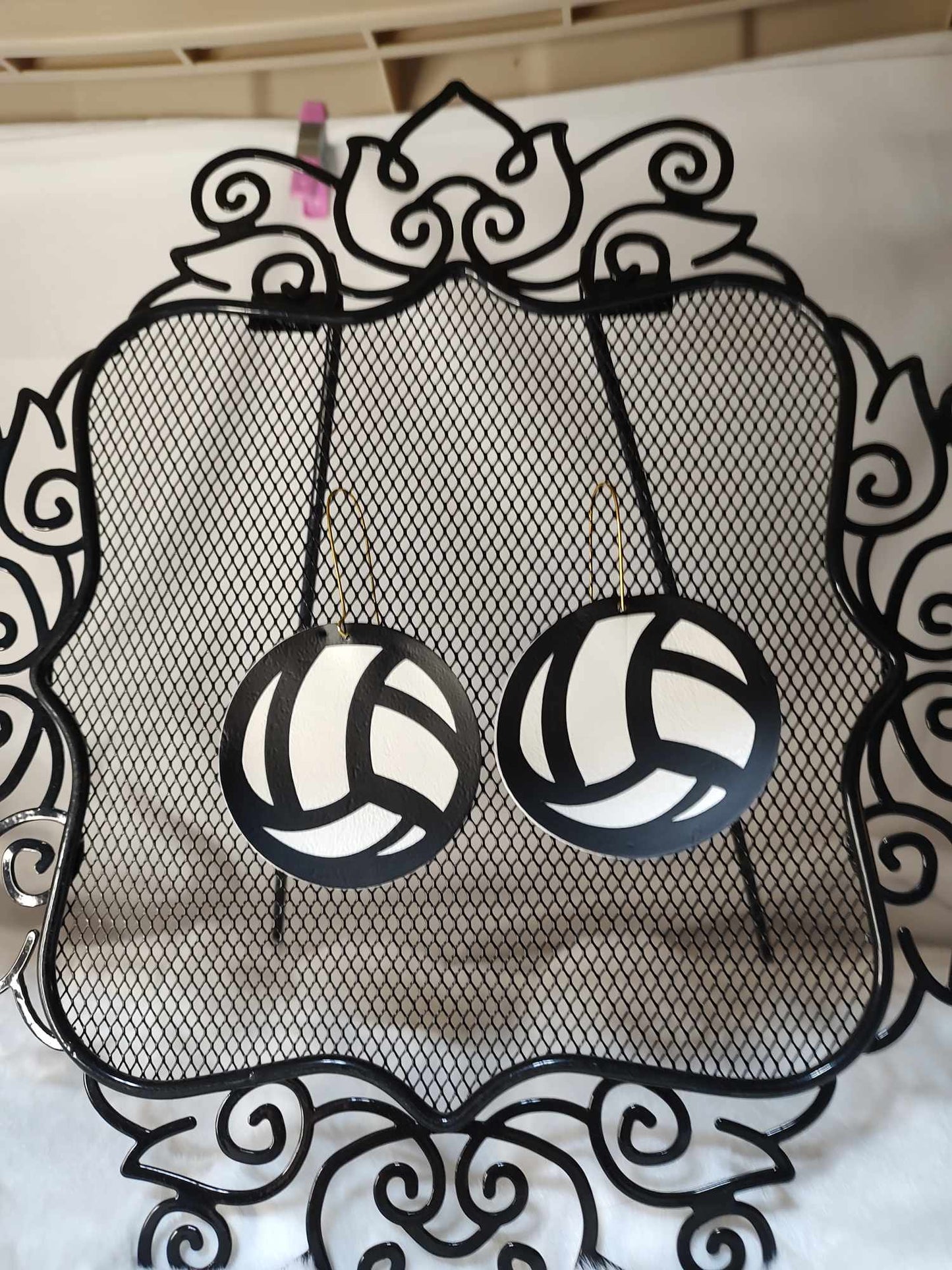 Volleyball leatherette earrings