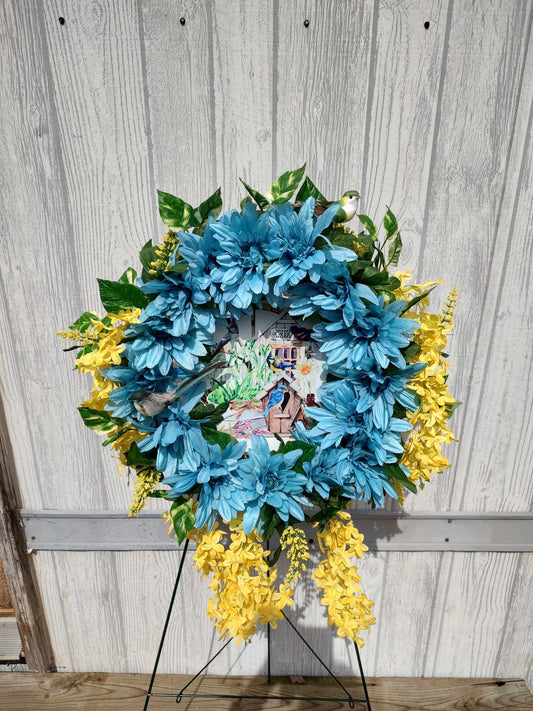 Home sweet home bird wreath