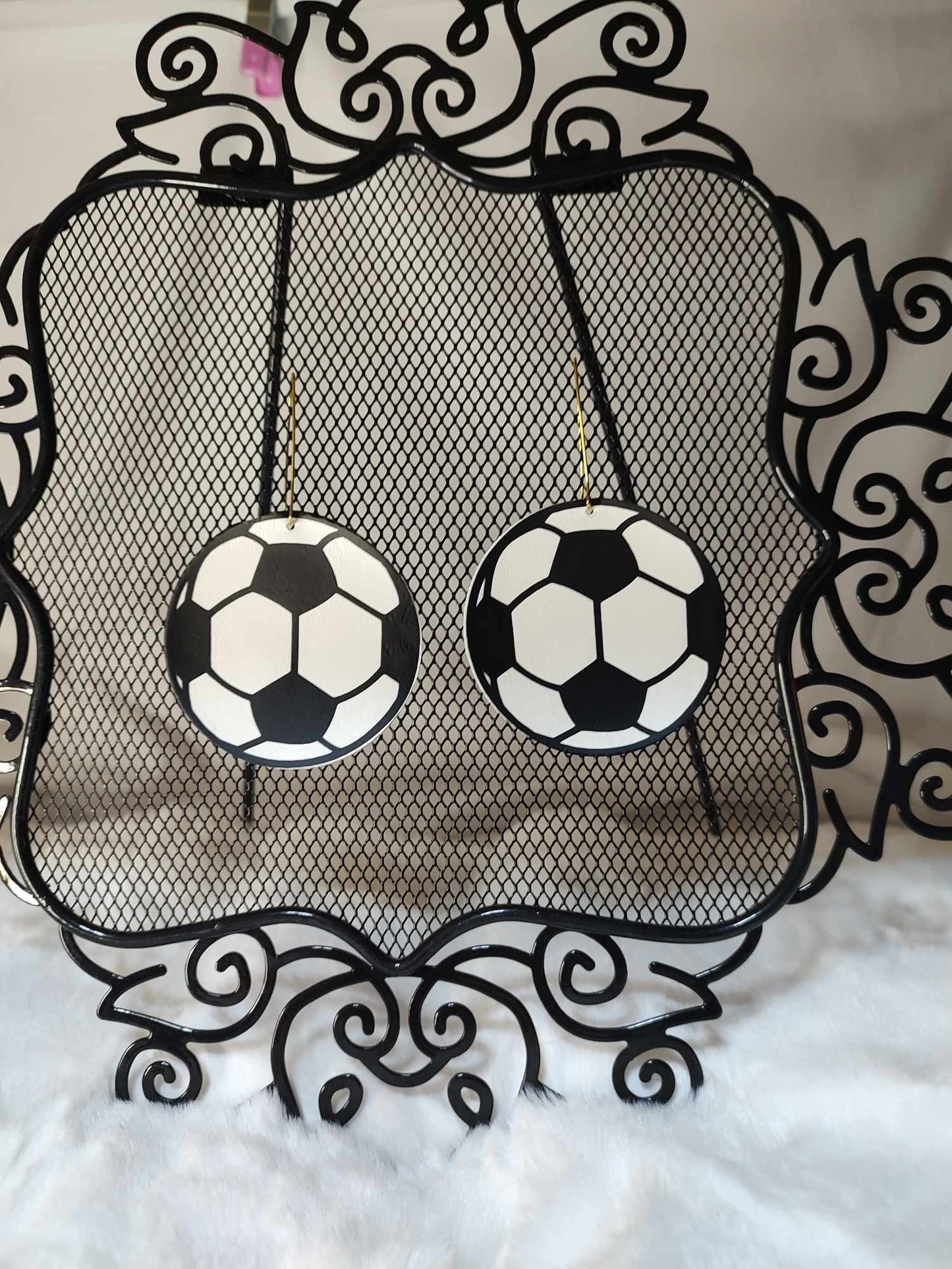 Soccer leatherette earrings