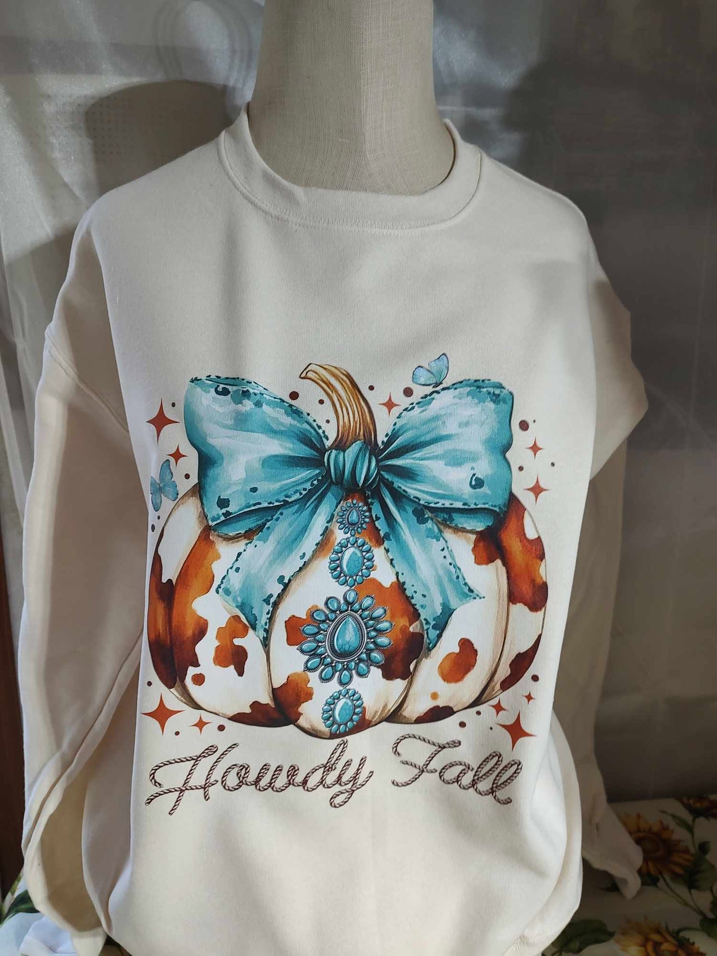 Howdy fall western pumpkin sweatshirt