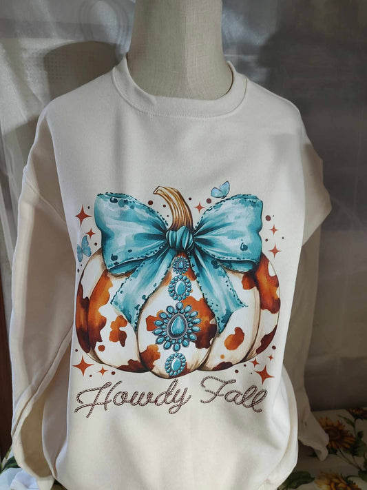 Howdy fall western pumpkin sweatshirt