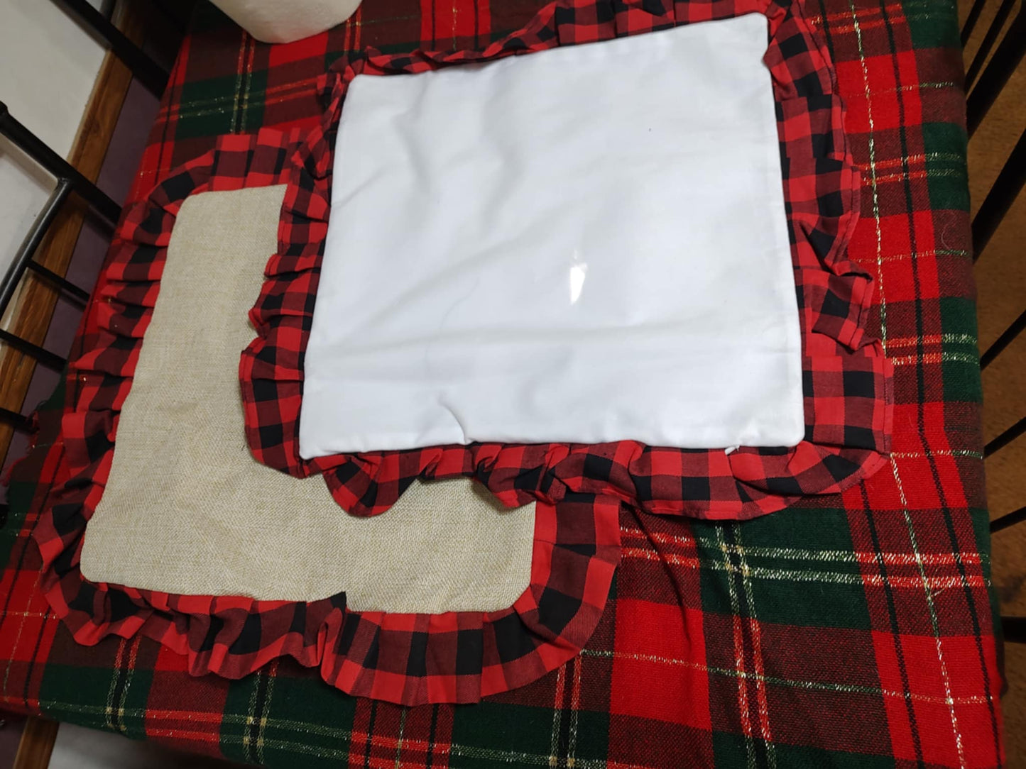 Buffalo plaid photo pillow cover