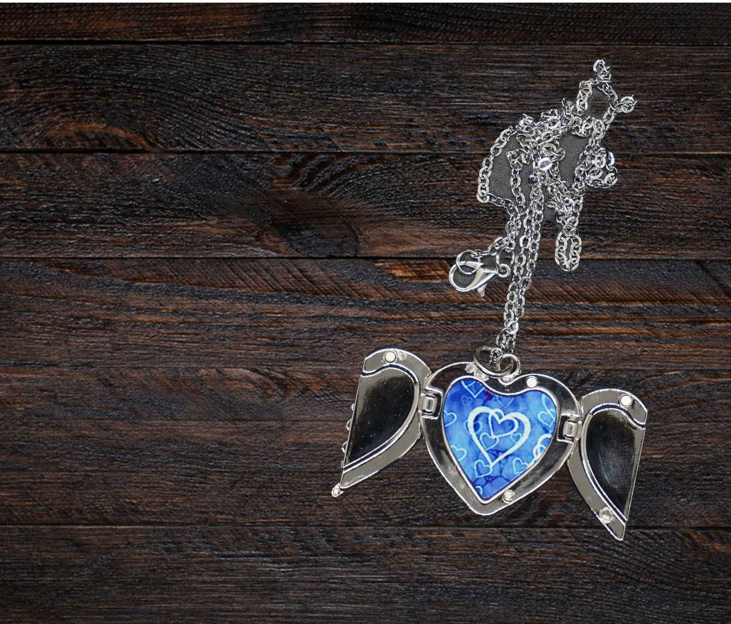 Heart Angel wings locket