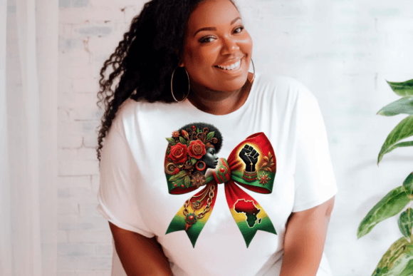 Celebrate black history vibrant bow t-shirt