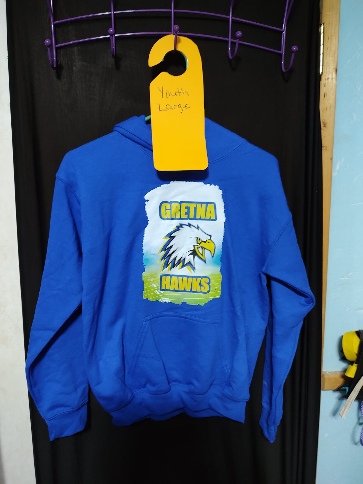 Royal blue Gretna hawks Hoodie Youth Extra Large Clearance sale