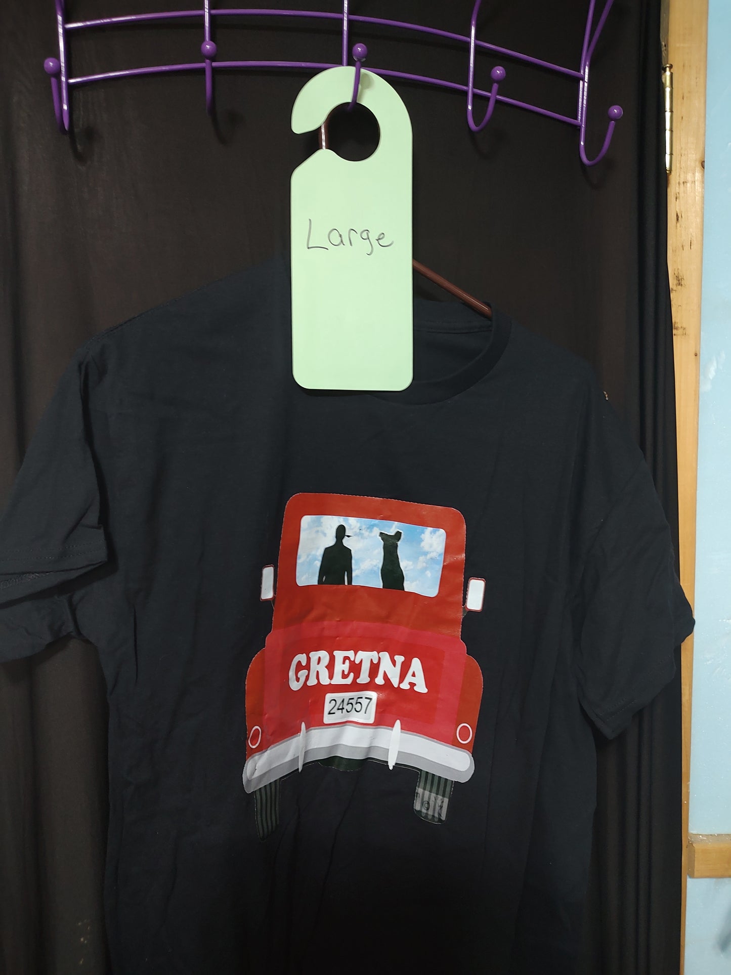 Gretna vintage red truck black  t-shirt large Clearance sale