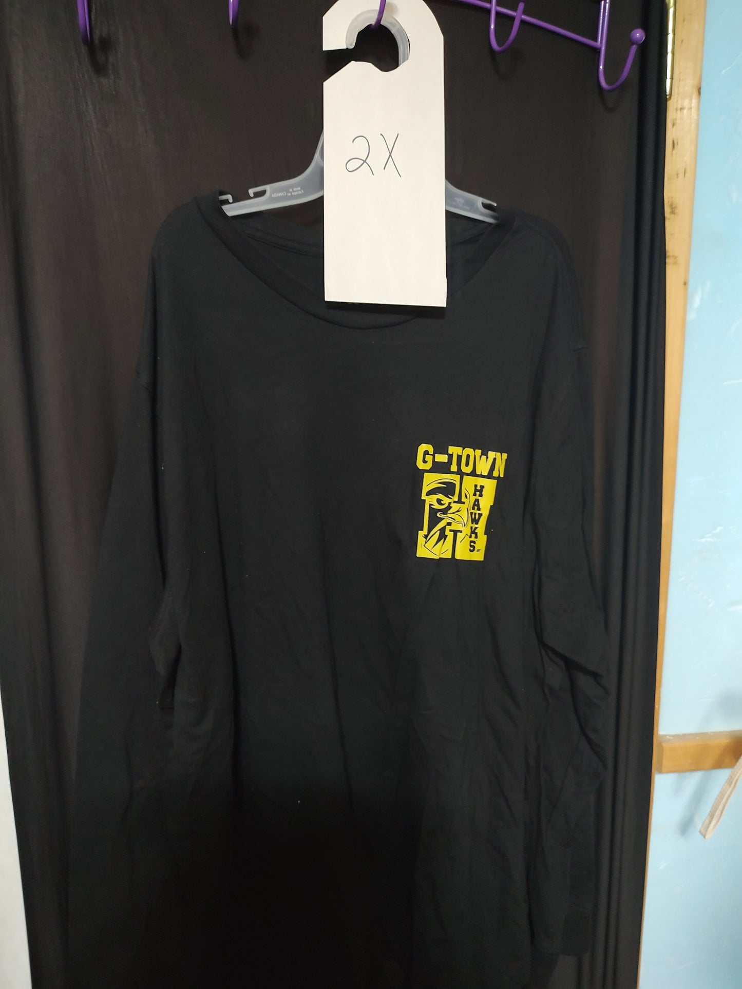 G-town black long sleeve t-shirt 2x Clearance sale pocket design