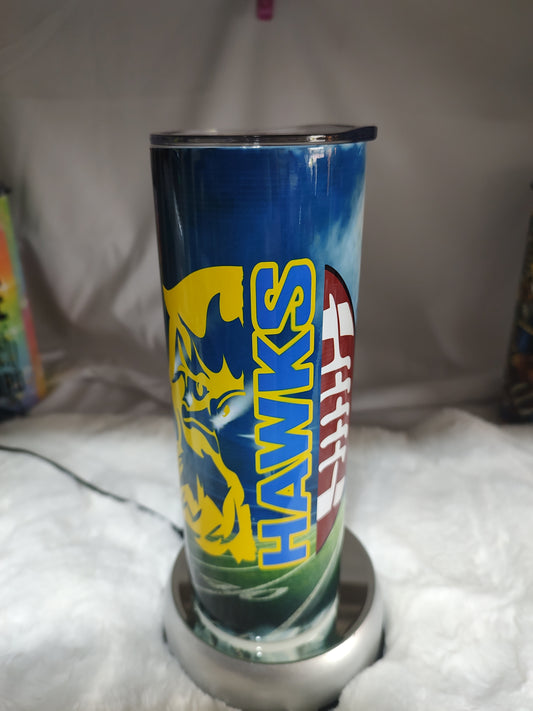 Gretna Hawks split football  tumbler 20 oz tumbler clearance sale