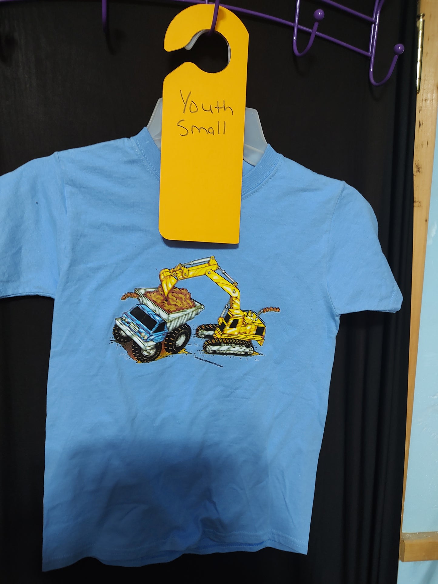 Excavator blue youth small t-shirt clearance sale