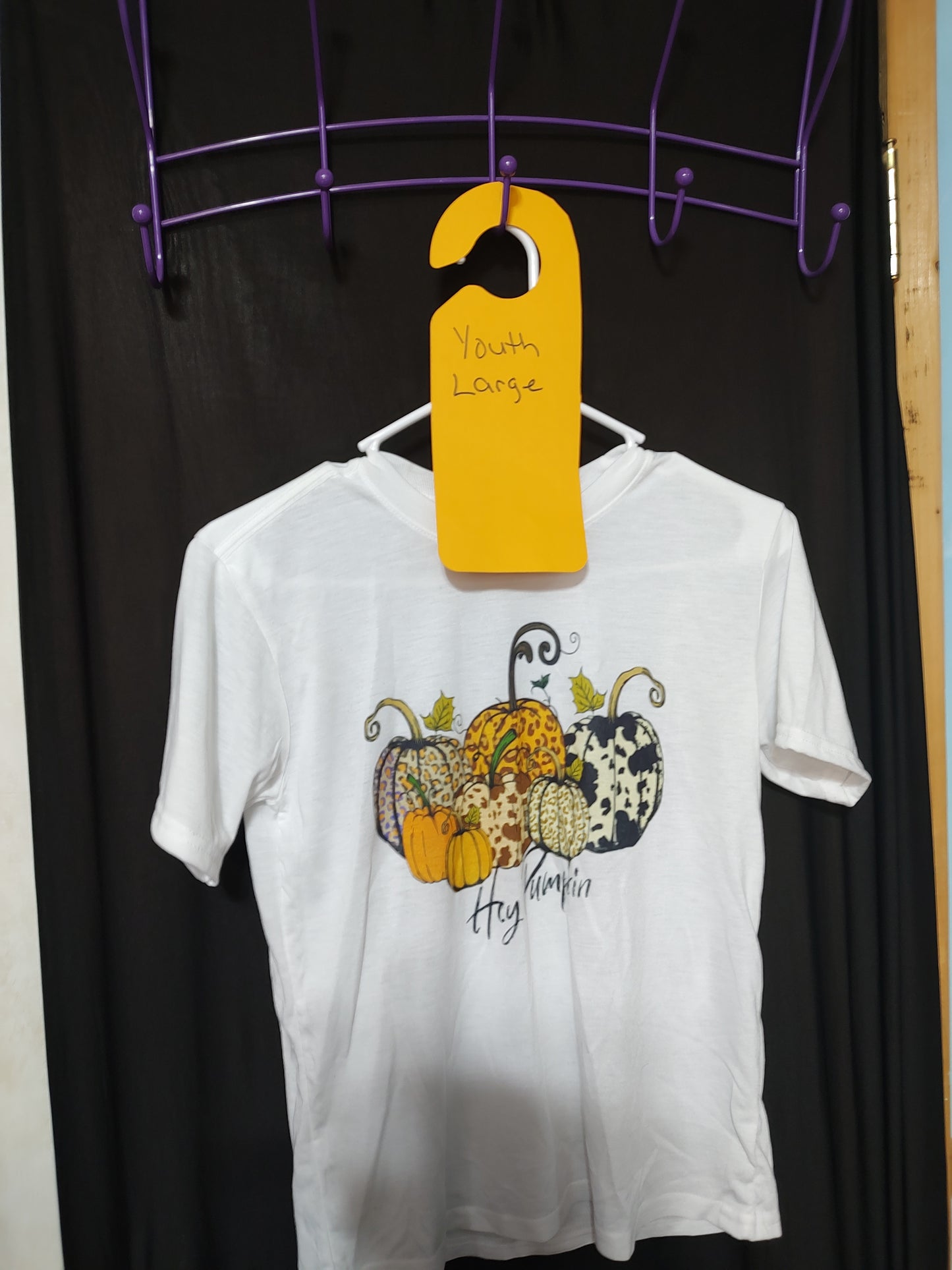 Hey Pumpkin white youth large t-shirt clearance sale