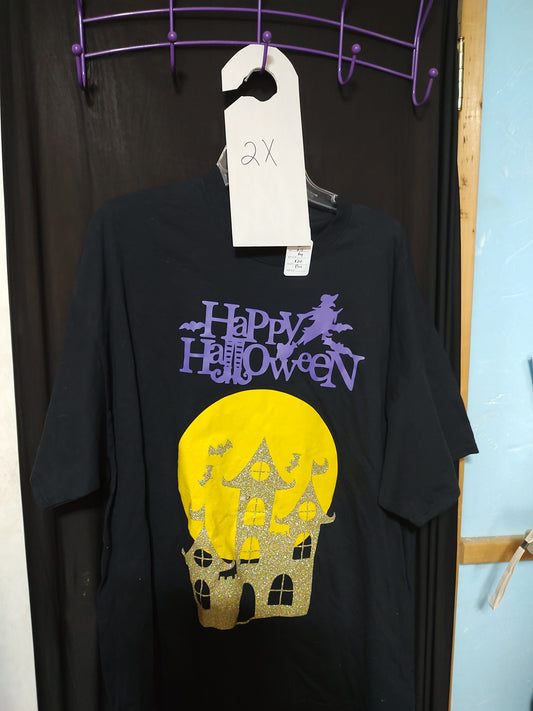 Happy Halloween castle black 2x clearance t-shirt