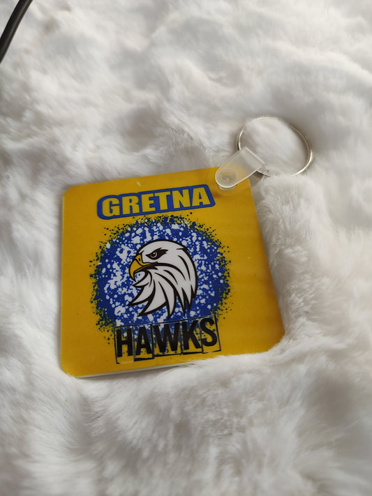 Gretna Hawks double splatter keychain Clearance sale