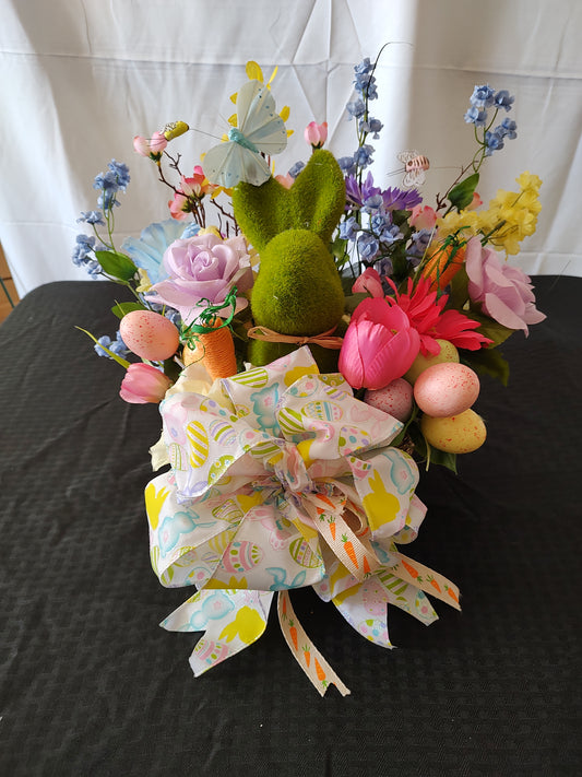 Spring Easter bunny centerpiece arrangement