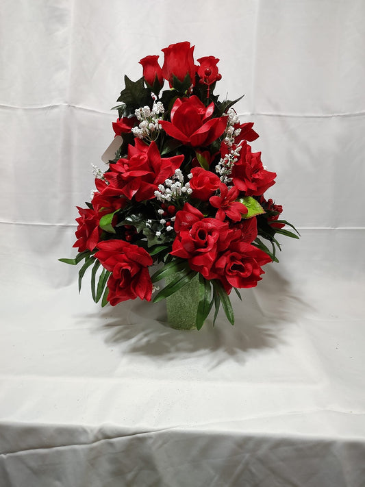 Red flower arrangement