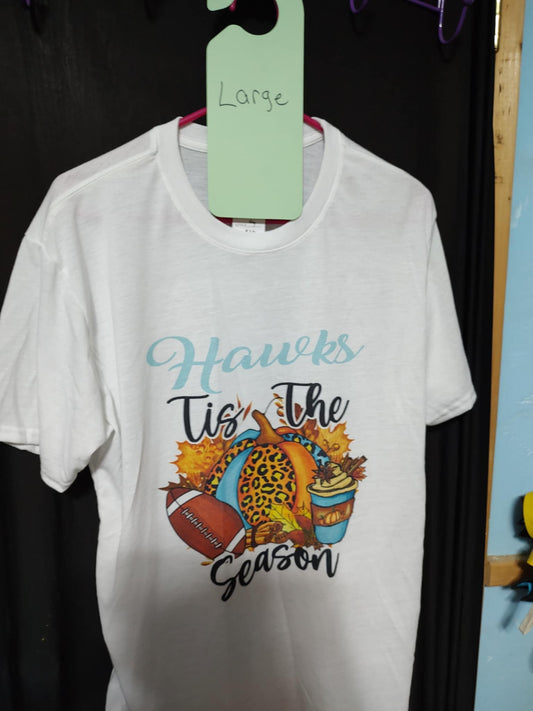 Clearance-Large ‘Tis the Season Hawks T-Shirt