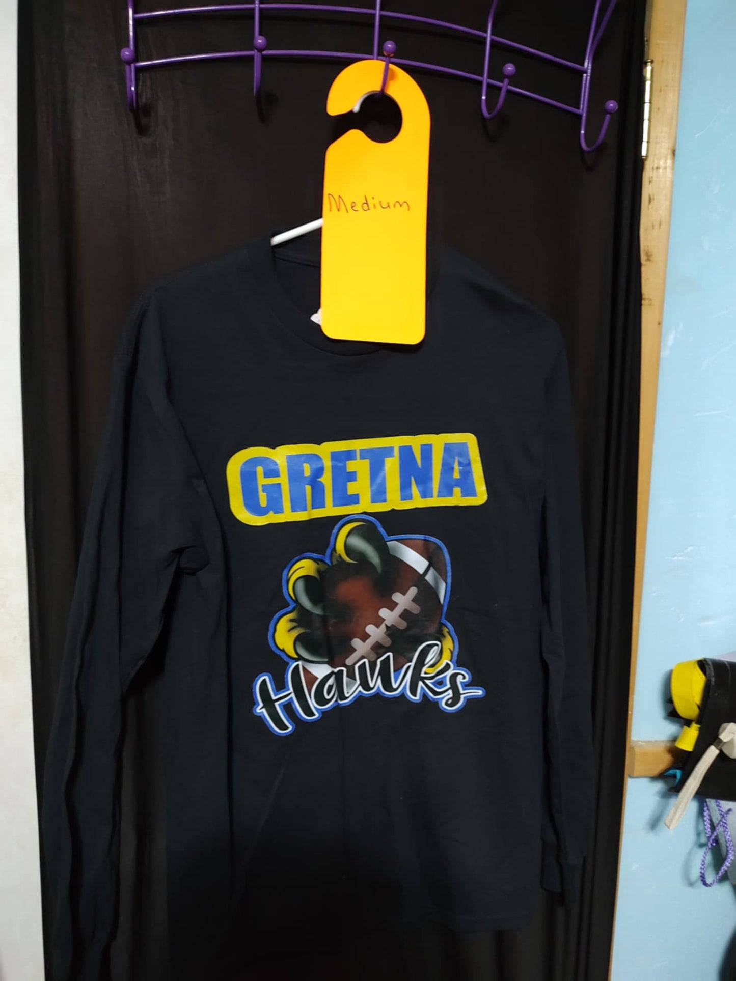 Clearance-Long Sleeve Medium Gretna Hawks Shirt