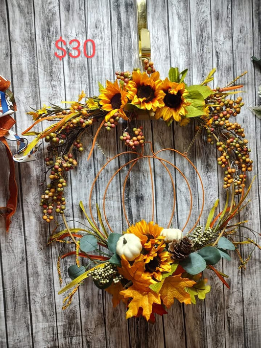 Pumpkins & Sunflowers Wreath