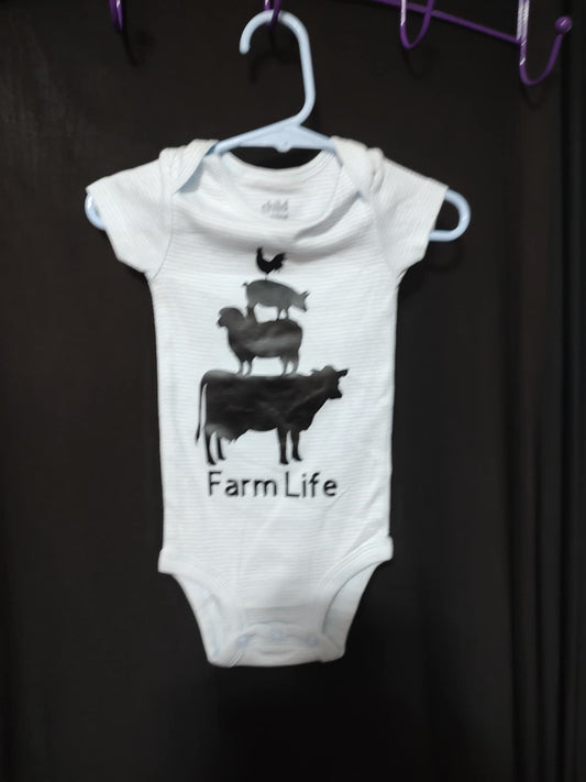 Clearance-Farm Life 3-6 month onesie