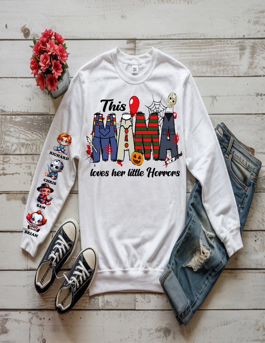 This Mama loves her little horrors personalized sweatshirt