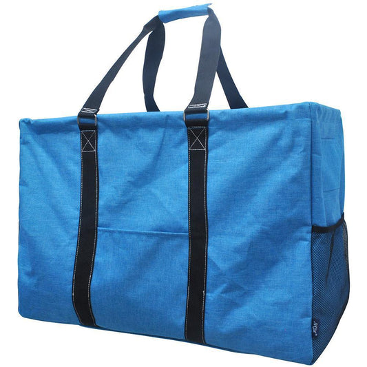 Blue Oversized utility basket tote bag