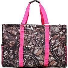 Pink Camo Oversized utility basket tote bag