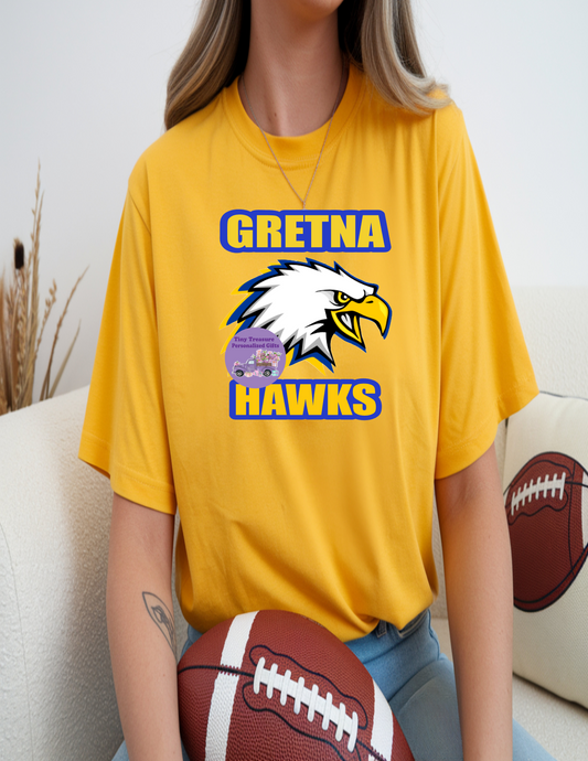 Gretna Hawks white Hawk t-shirt