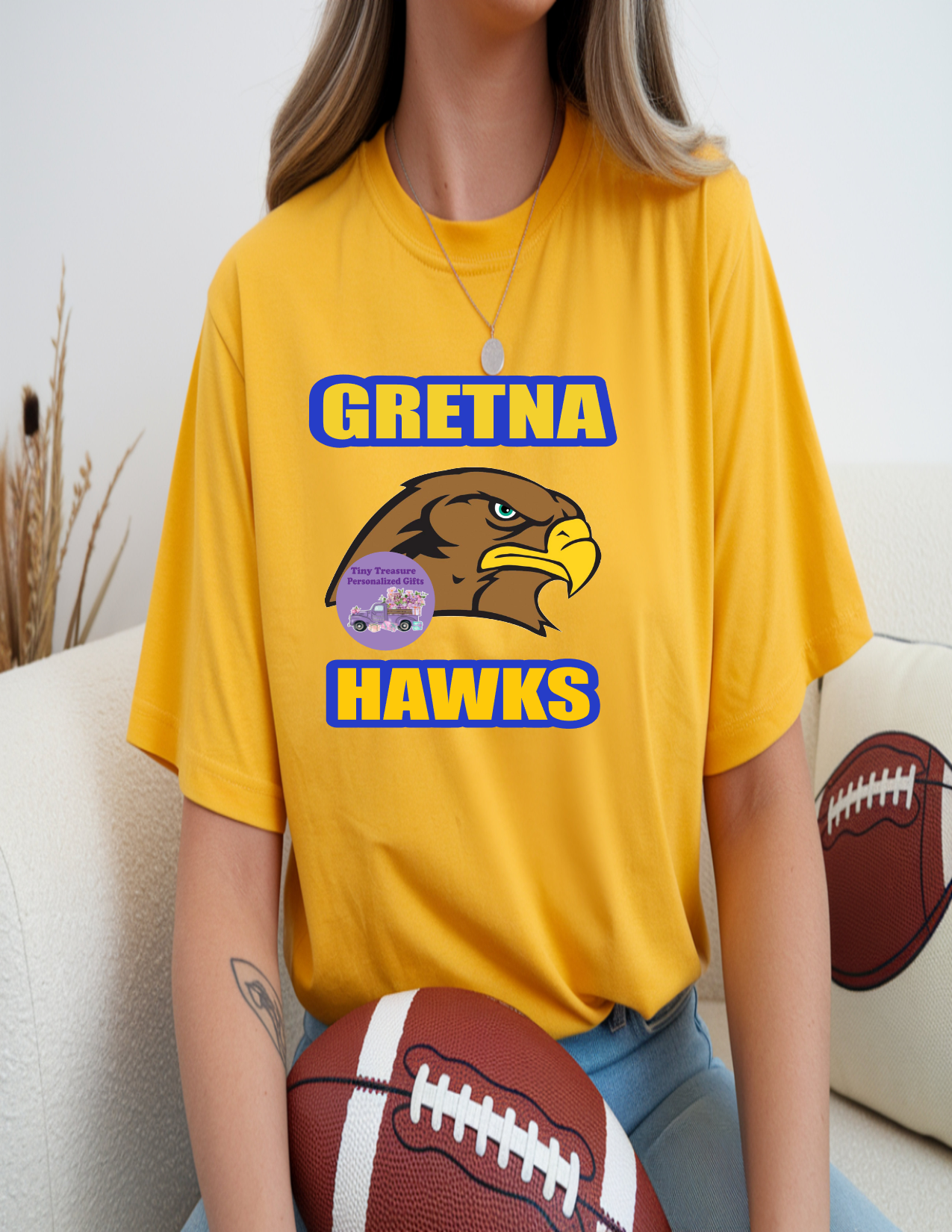 Gretna Hawks brown Hawk t-shirt