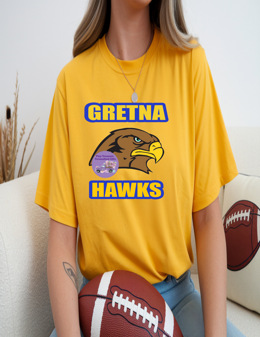 Gretna Hawks brown Hawk t-shirt