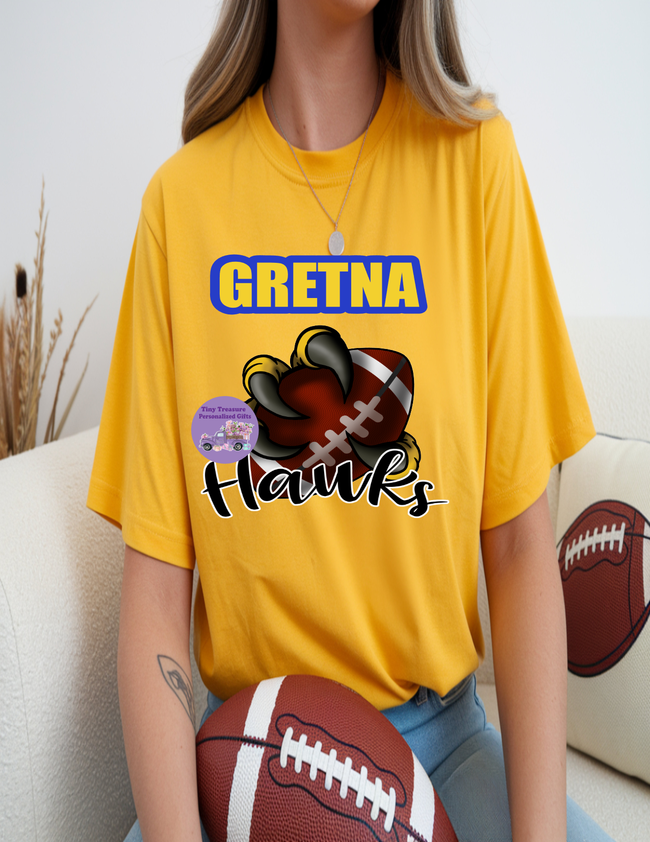 Gretna Hawks football claw t-shirt