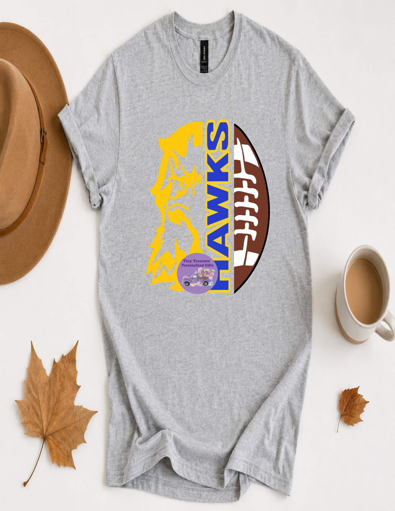 Gretna Hawks split football t-shirt