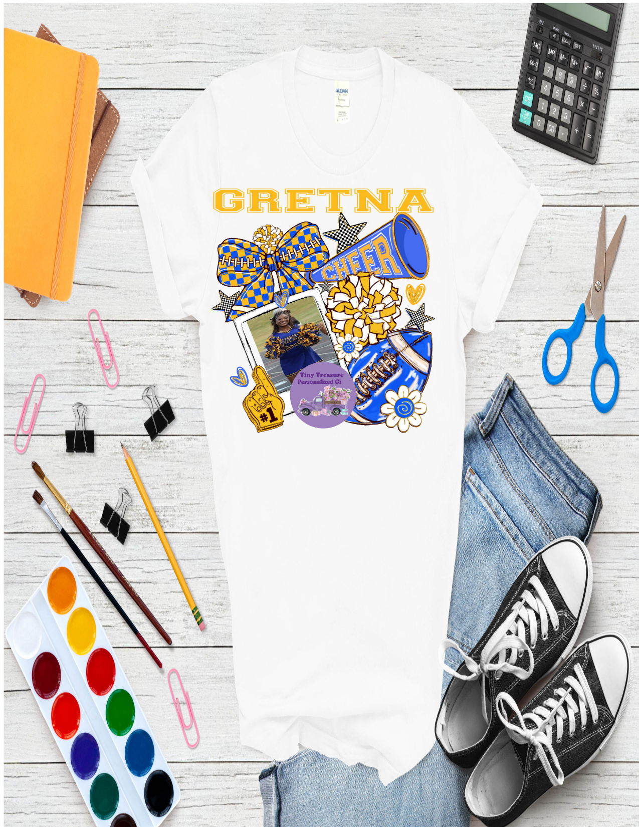 Gretna Cheerleader with photo  t-shirt