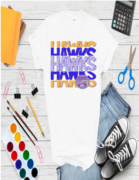 Gretna Hawks Hawk stacked hawks t-shirt
