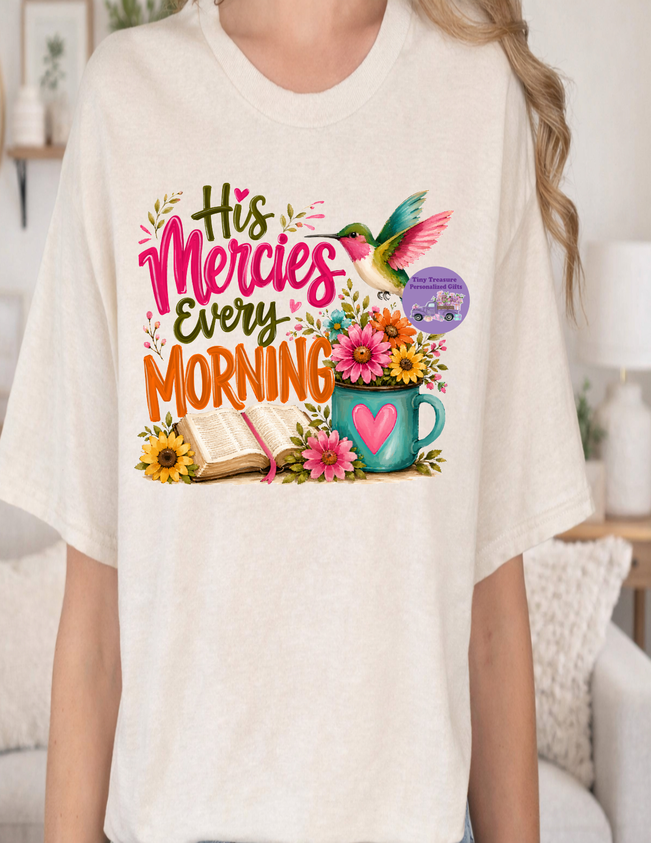 His mercies every morning hummingbird t-shirt