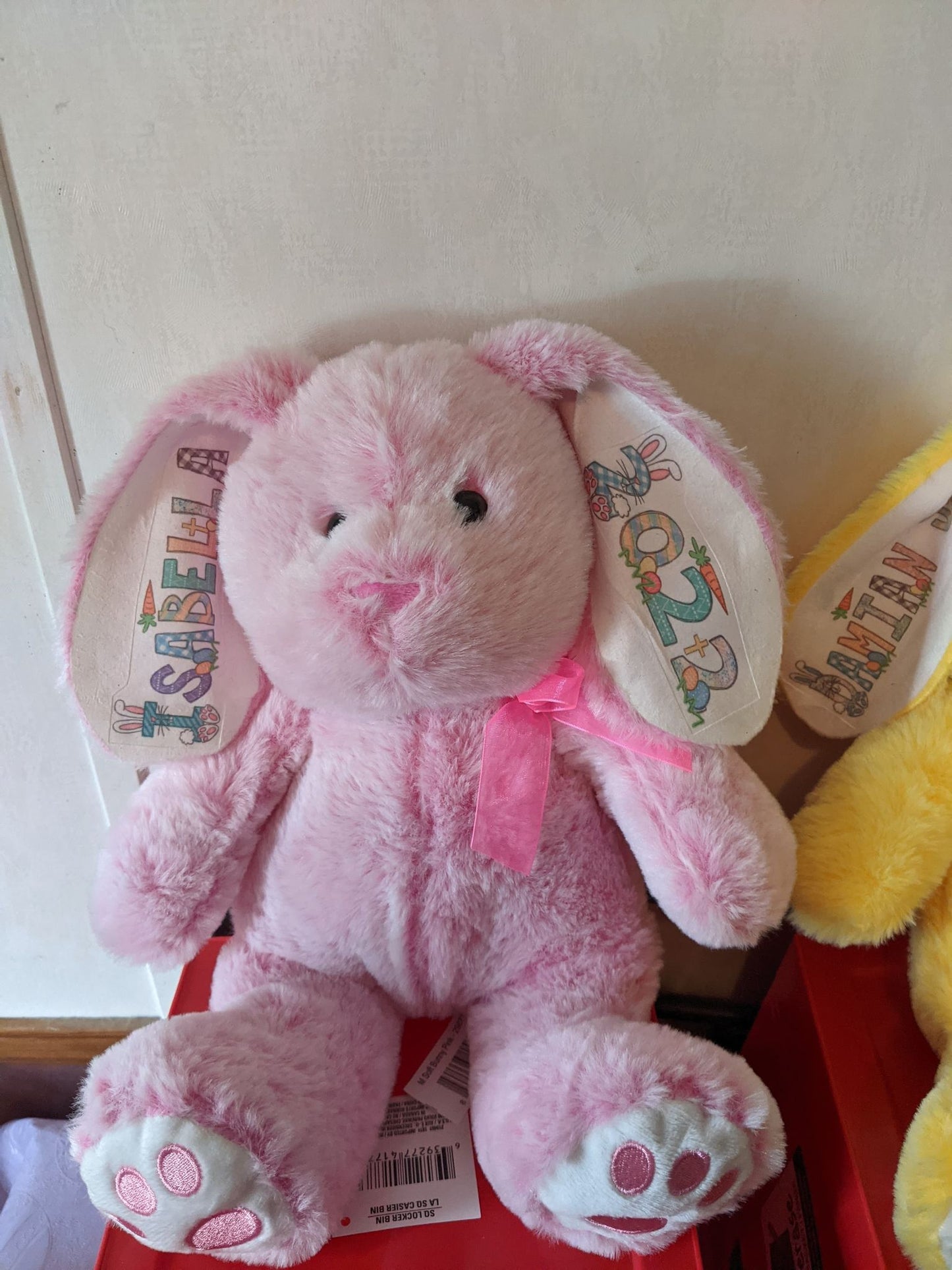 Easter plush bunny personalized with name and year