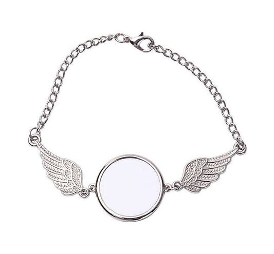 Angel wing photo bracelet