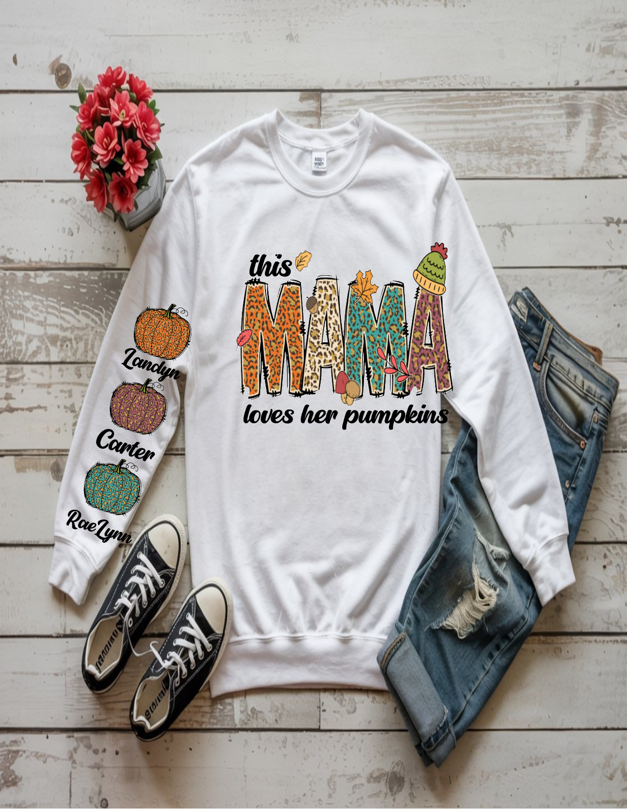 This Mama loves her little pumpkins personalized sweatshirt